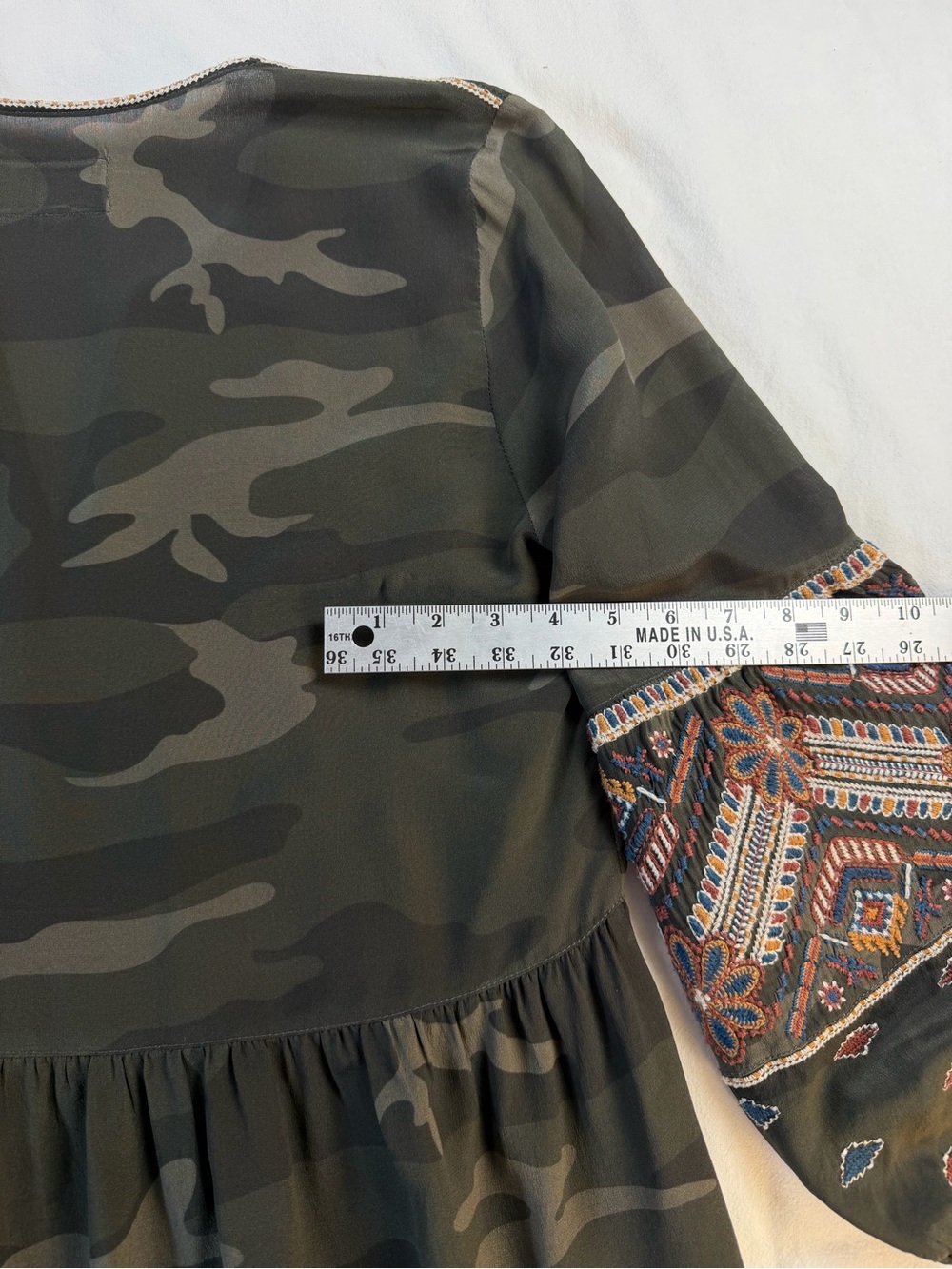Johnny Was Workshop Camo Embroidered Peasant Boho Tunic Dress Small - Picture 9 of 10